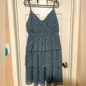 Floral Print midi flowy dress with layers